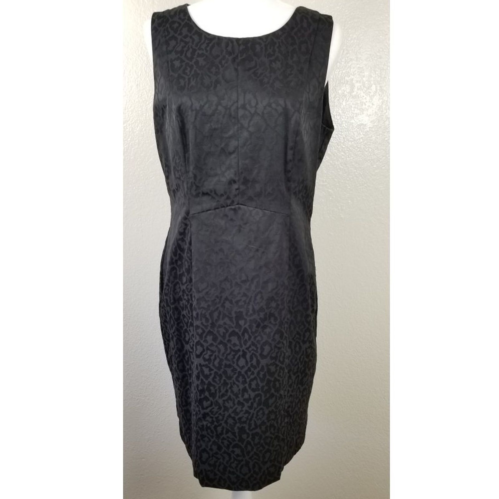 H&M Animal Print Black Lined Dress Sz 14